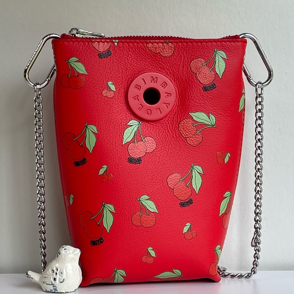 Bimba Y Lola 🍒 Cherry-Print Leather Crossbody Bag New Without Tag 🏷️
